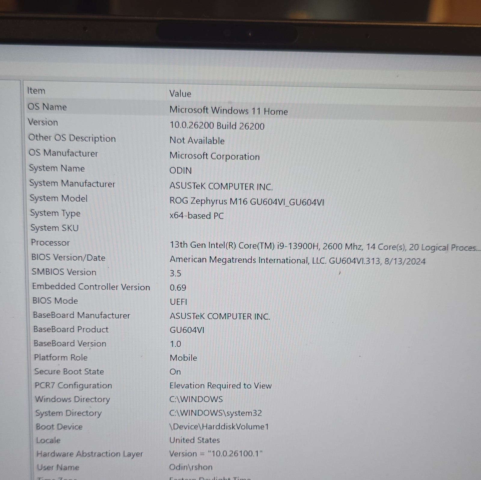 ASUS ROG Zephyrus M16 GU604VI 16″ i9-13900H RTX 4070 16GB SSD W11H