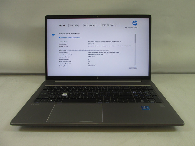 HP ZBook Power G8 Laptop i7-11850H 2.5GHz 8GB 512GB SSD Windows 11 Pro COA