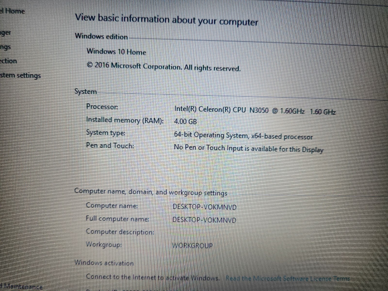 Parts Dell Inspiron 3552 Intel Celeron N3050 1.60GHz – 4GB – 500GB HDD – Win 10