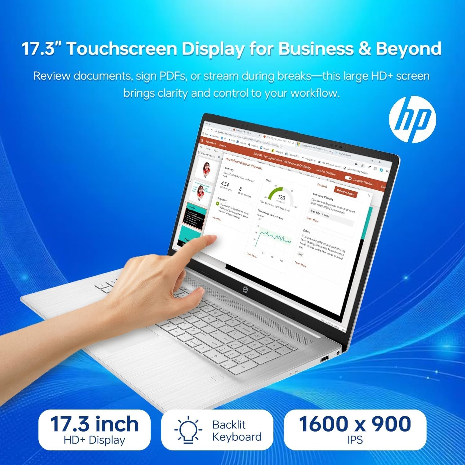 HP 2023 Latest Essential Laptop, 17.3″ HD+ Touchscreen, 13th Gen Intel Core i7