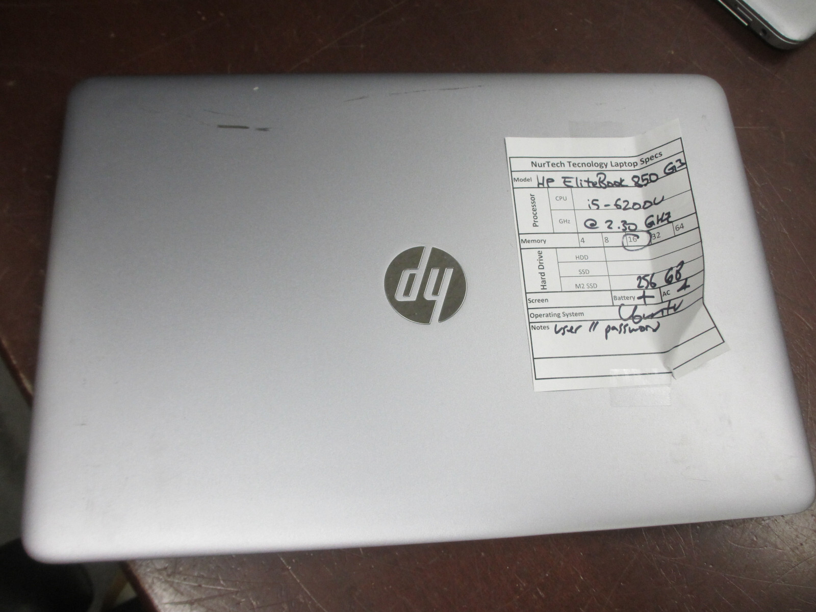 HP EliteBook 850 G3 15″ i5 6200U 2.30GHZ 16GB 256GB M2 SSD Ubuntu Laptop w/ AC