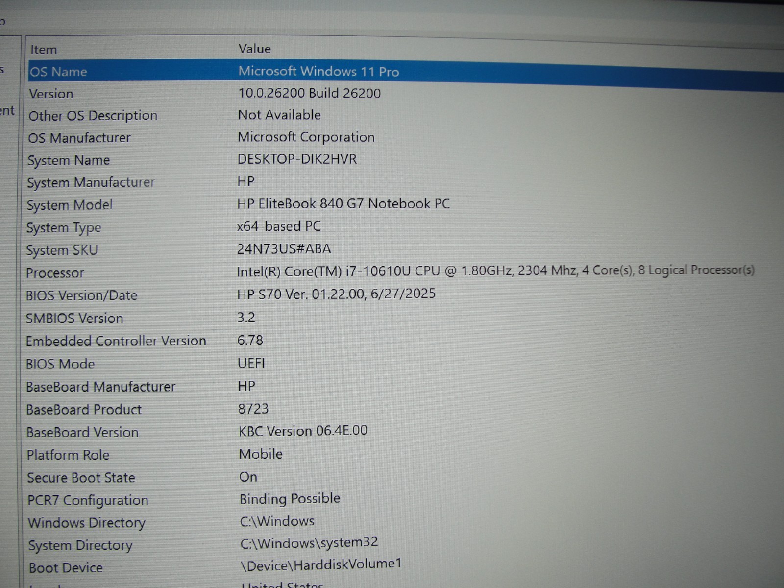 HP EliteBook 840 G7 14”FHD Intel i7-10610U 1.8GHz 8GB RAM 256GB SSD+ Charger