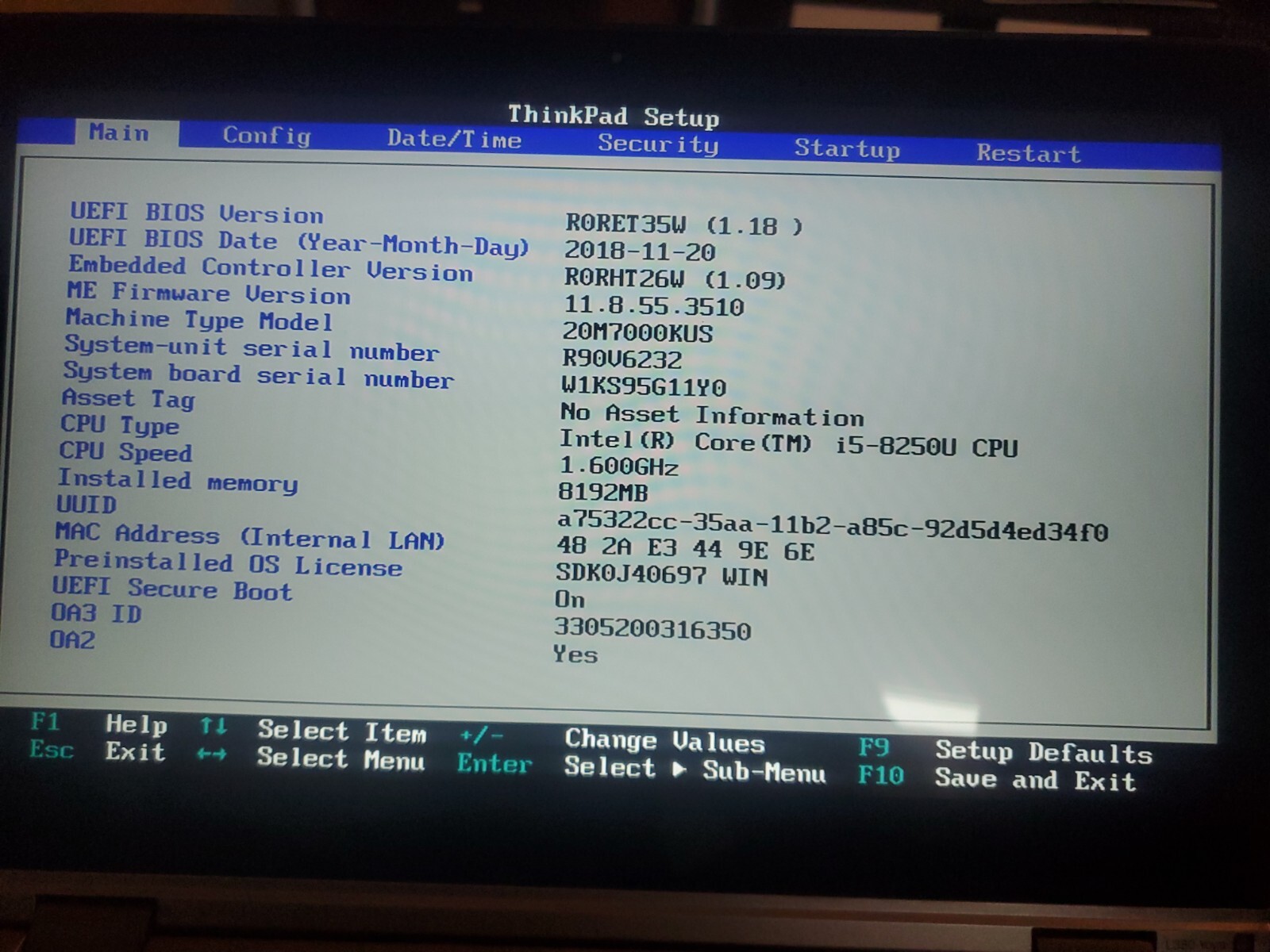 LENOVO THINKPAD L380 YOGA Laptop Intel Core i5 8250U 8GB 240GB