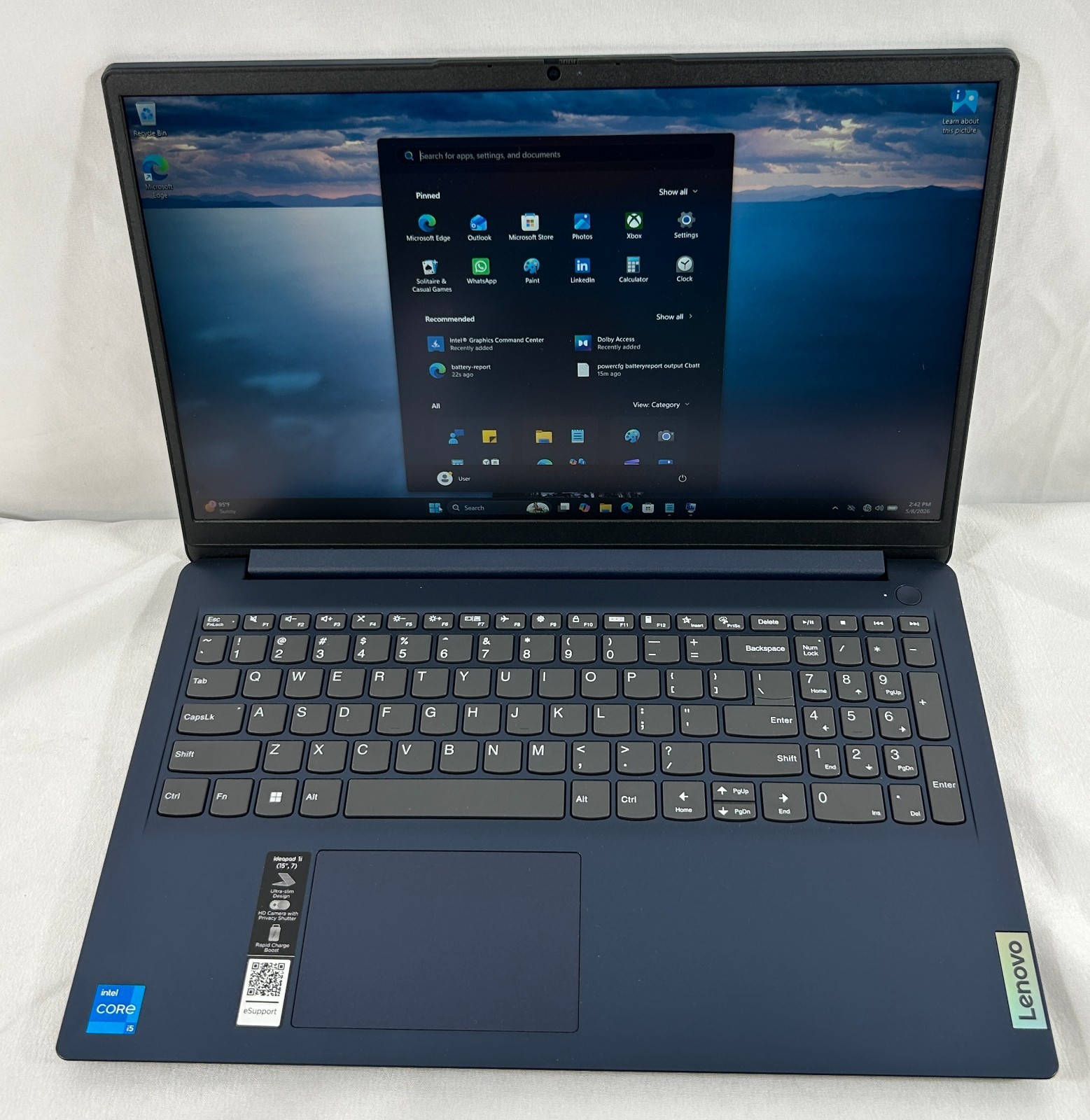 Lenovo 82QD Ideapad 15.6″ FHD | Touch Laptop | i5-1235U8GB 512GB NVMe |WIN11Home
