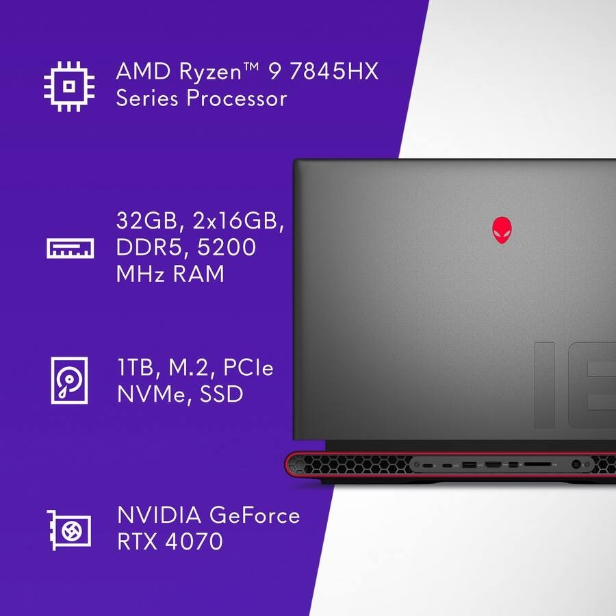 Alienware – m18 18″ 480Hz Gaming Laptop FHD+ – AMD Ryzen 9 7000 Series with 32GB