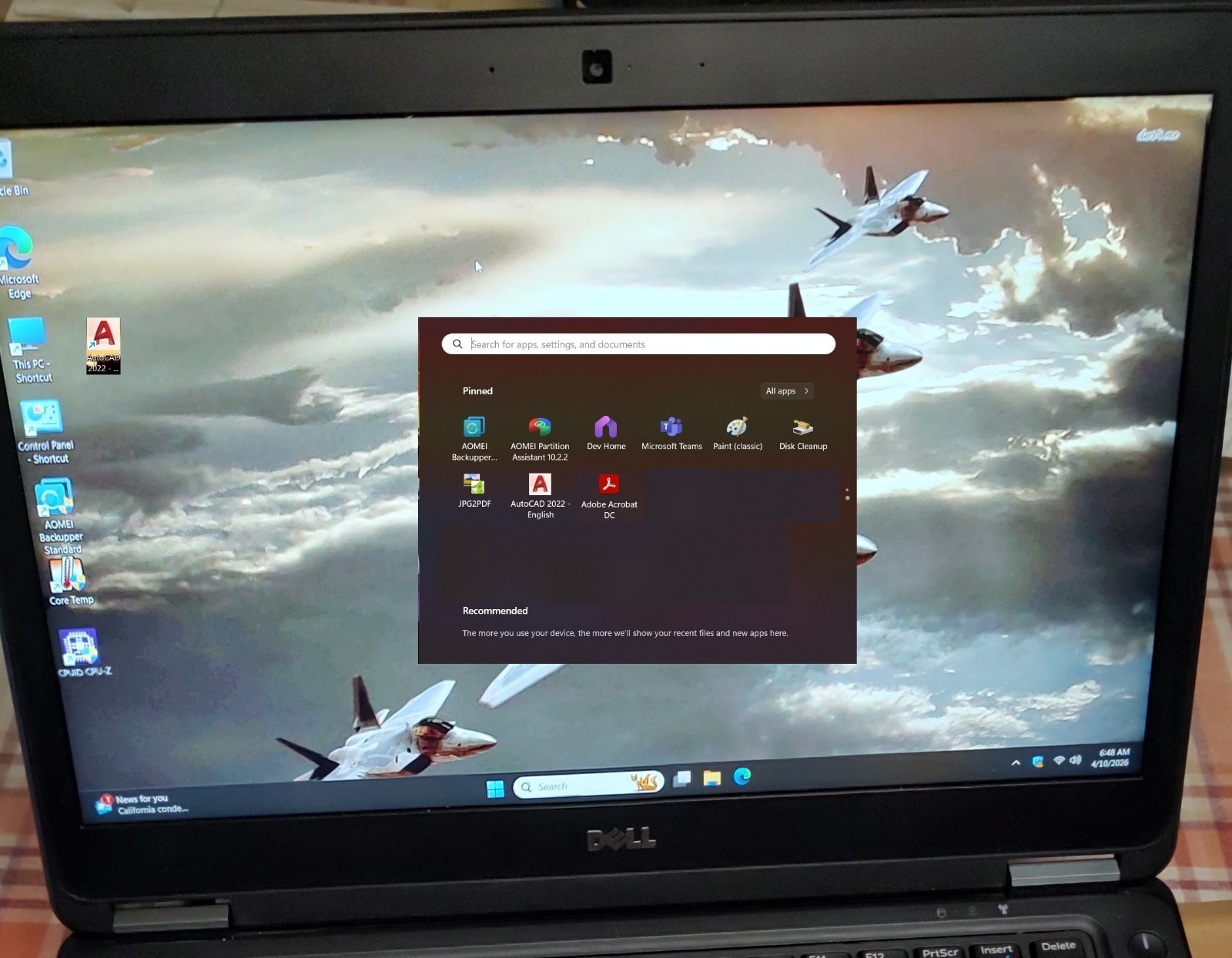 DELL 14″- AUTOCAD 2022/OFFICE2021-ADOBE/-WIN11 pro/ Runs GREAT
