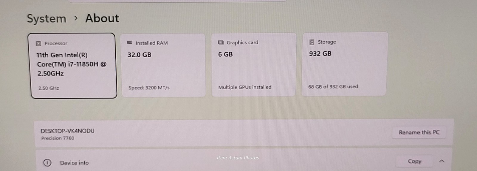 DELL PRECISION 17 7760 i7-11850H ⭐32GB RAM⭐ 1TB SSD 17.3″ RTX A3000 11 Pro