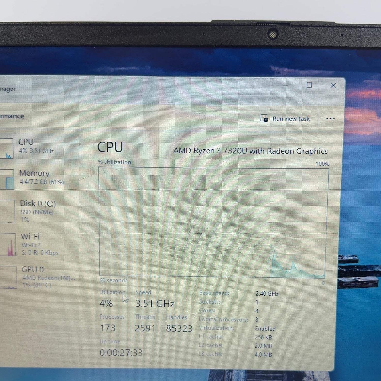 HP NoteBook 255 G10 15.6″ Ryzen 3 7320U 2.4GHz 8GB RAM 256GB SSD