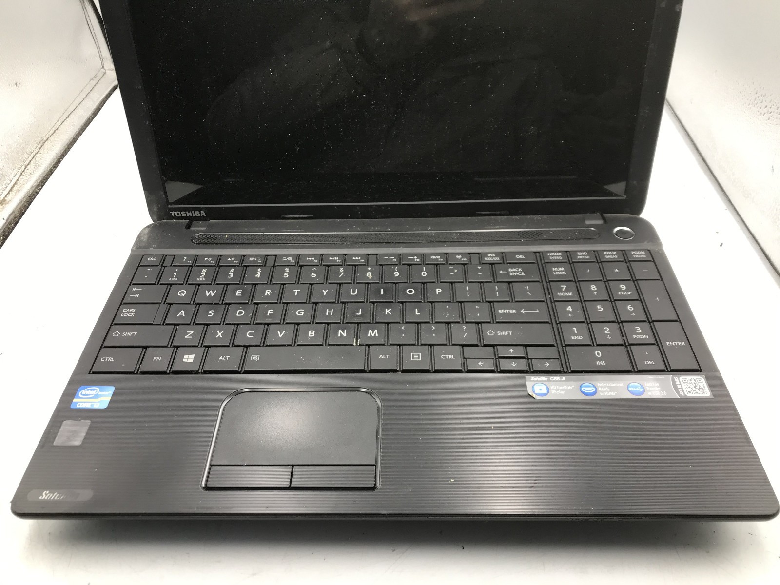 TOSHIBA SATELLITE C55 A5285 – FOR PARTS/REPAIR – INTEL I3 3120M – NO RAM-READ-BB