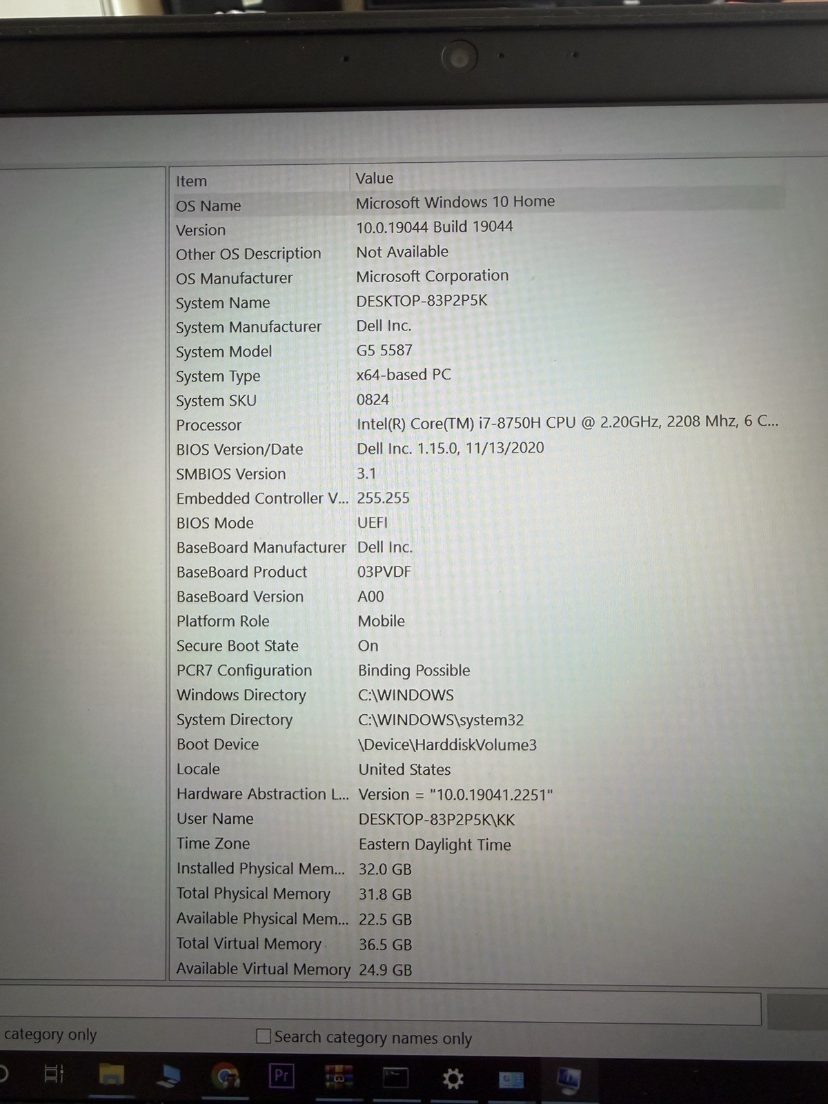 dell g5 15 5587 32GB