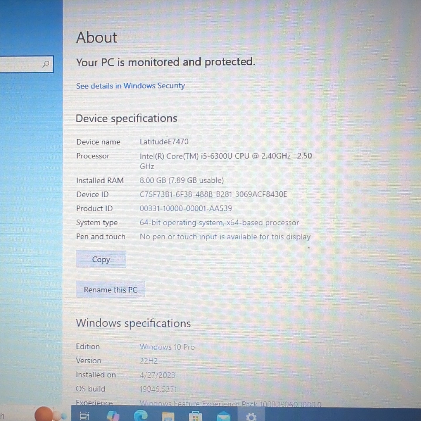 Dell Latitude E7470 Core i5-6300U 2.40GHz 8GB RAM 256GB HDD Win 10 Pro