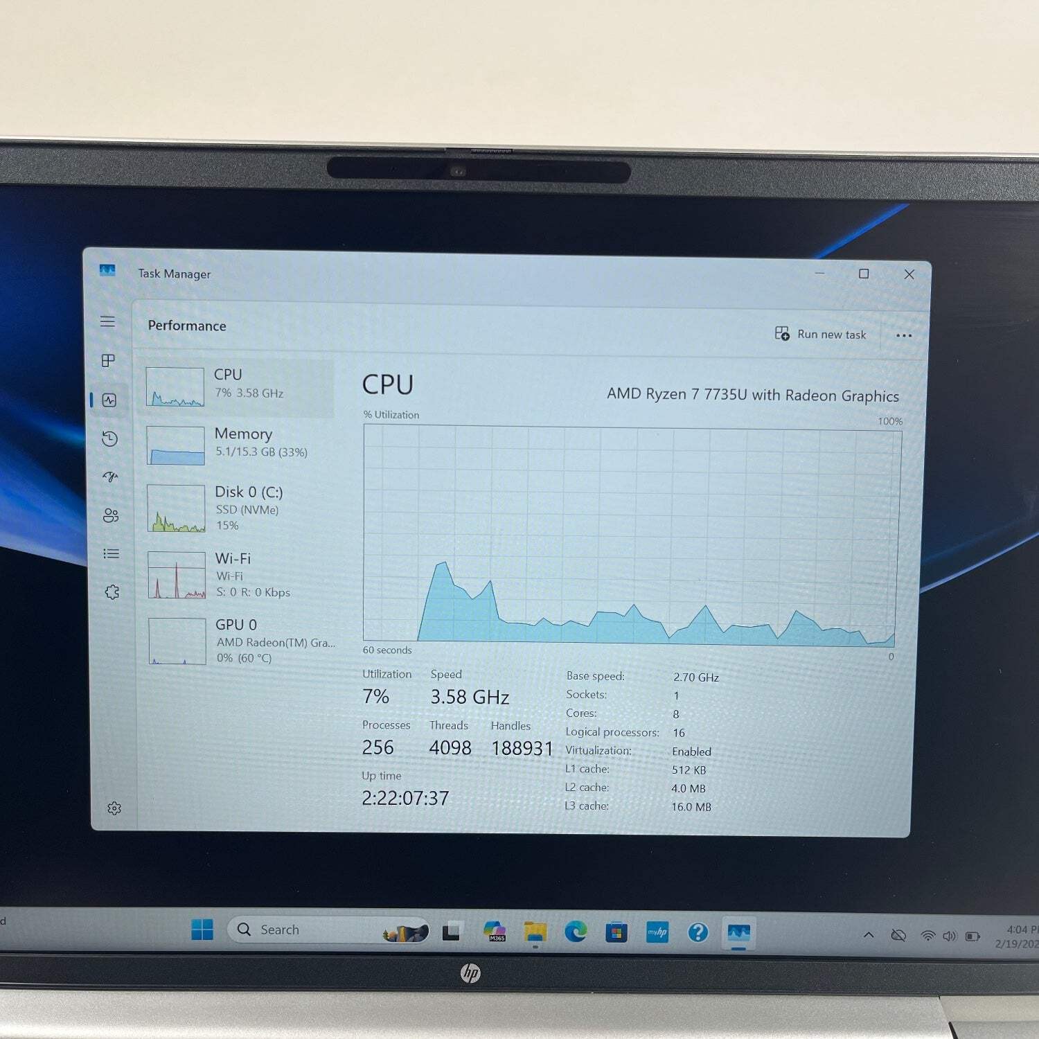 Touchscreen HP ProBook 445 G11 14″ Ryzen 7 7735u 2.7GHz 16GB RAM 512GB SSD Windo