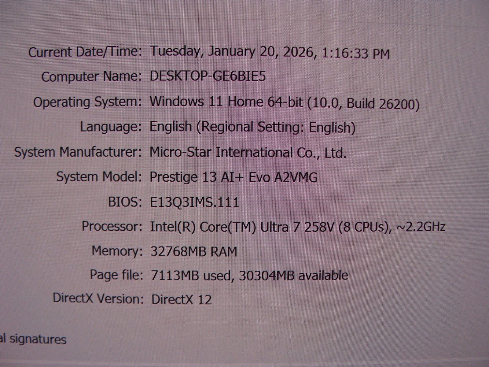 MSI Prestige 13 AI+ Evo A2VMG 13.3″OLED ULTRA 7 258V 2.2GHz 32GB 2TBSSD ARC 140V