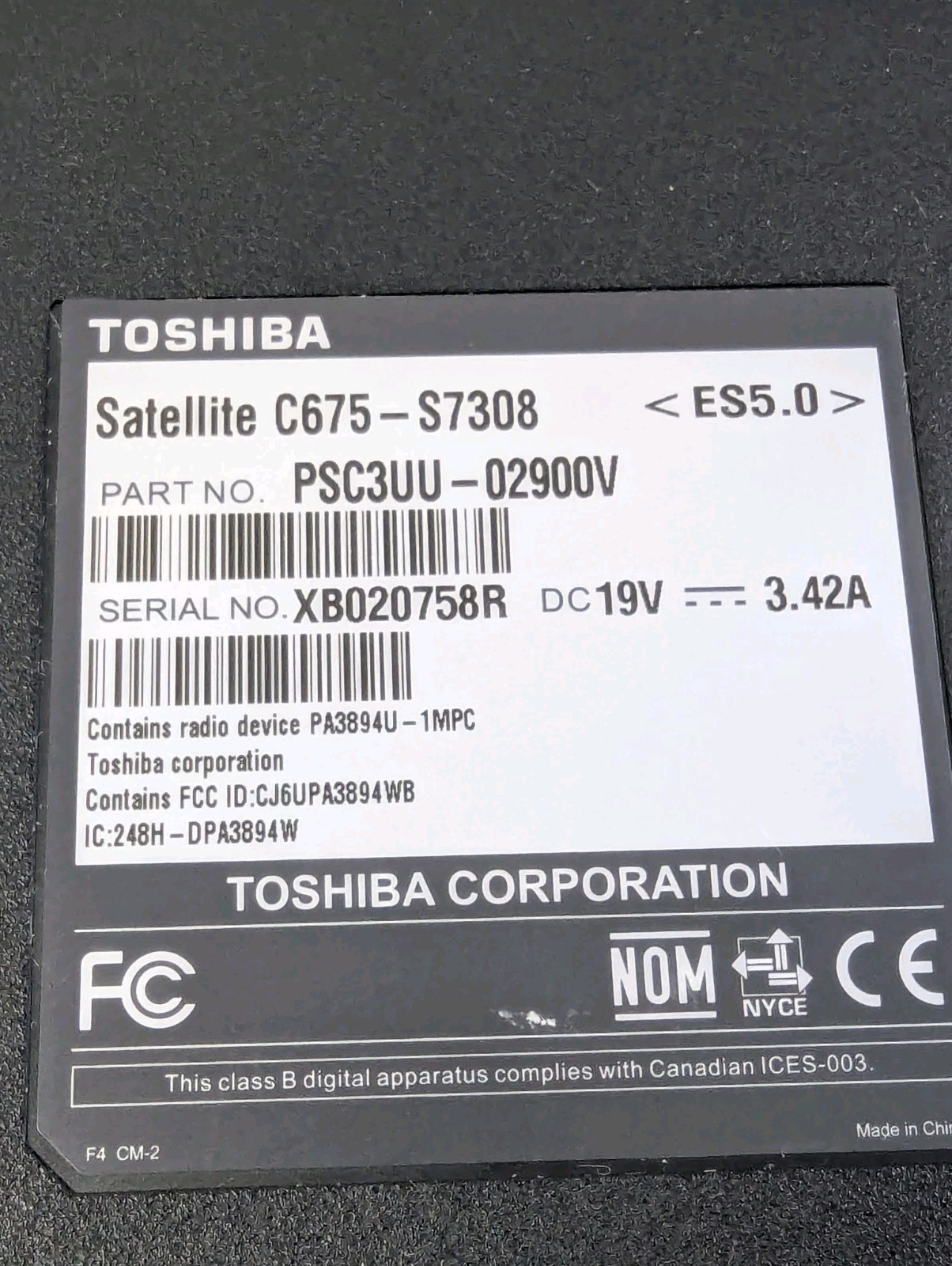Toshiba Satellite C675-S7308 17.3″ Laptop Intel i3 Windows 10 **READ** TESTED