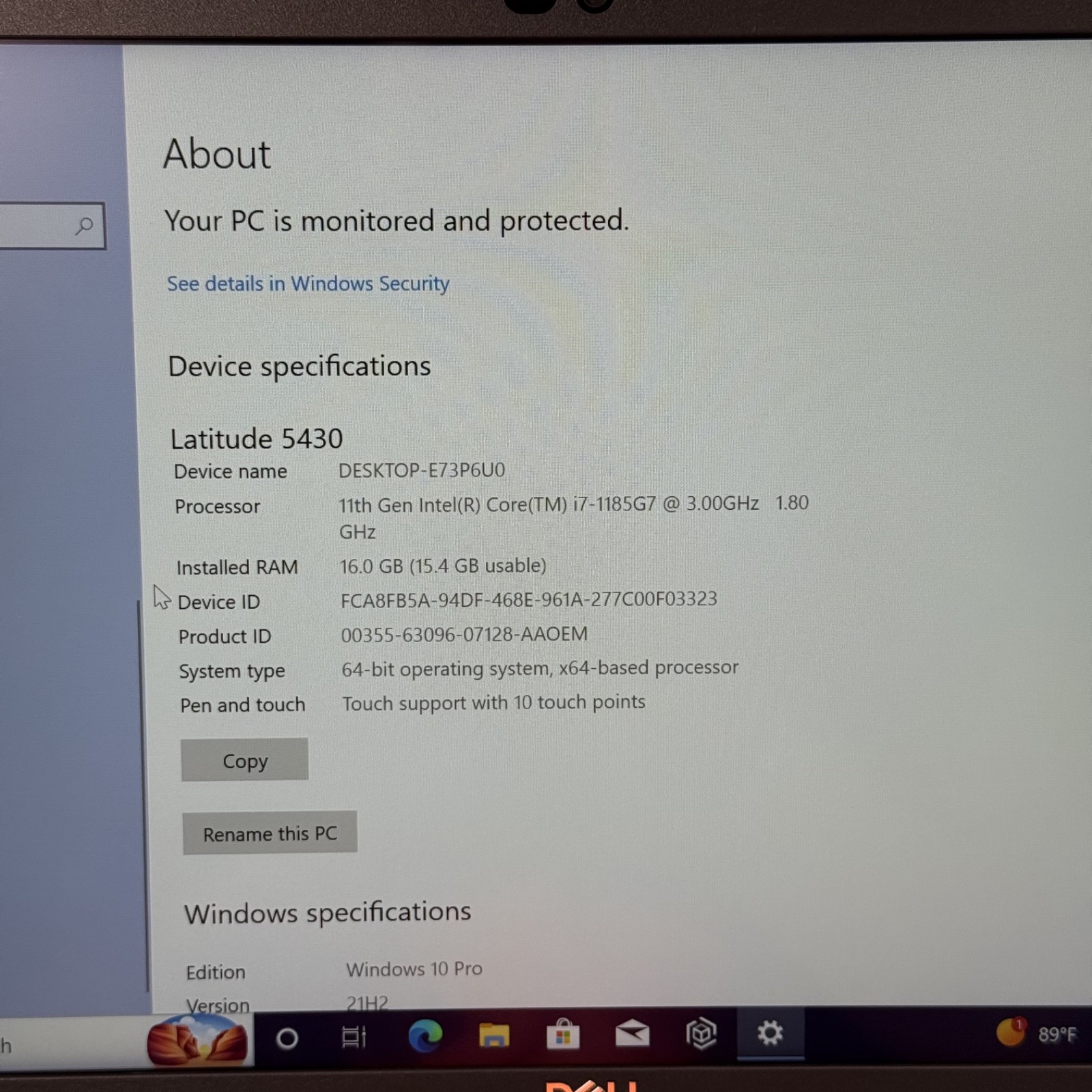 Dell Latitude 5430 14″ i7-1185G7 3.0GHz 16GB 512GB Xe Graphics Win 10 Pro #H326
