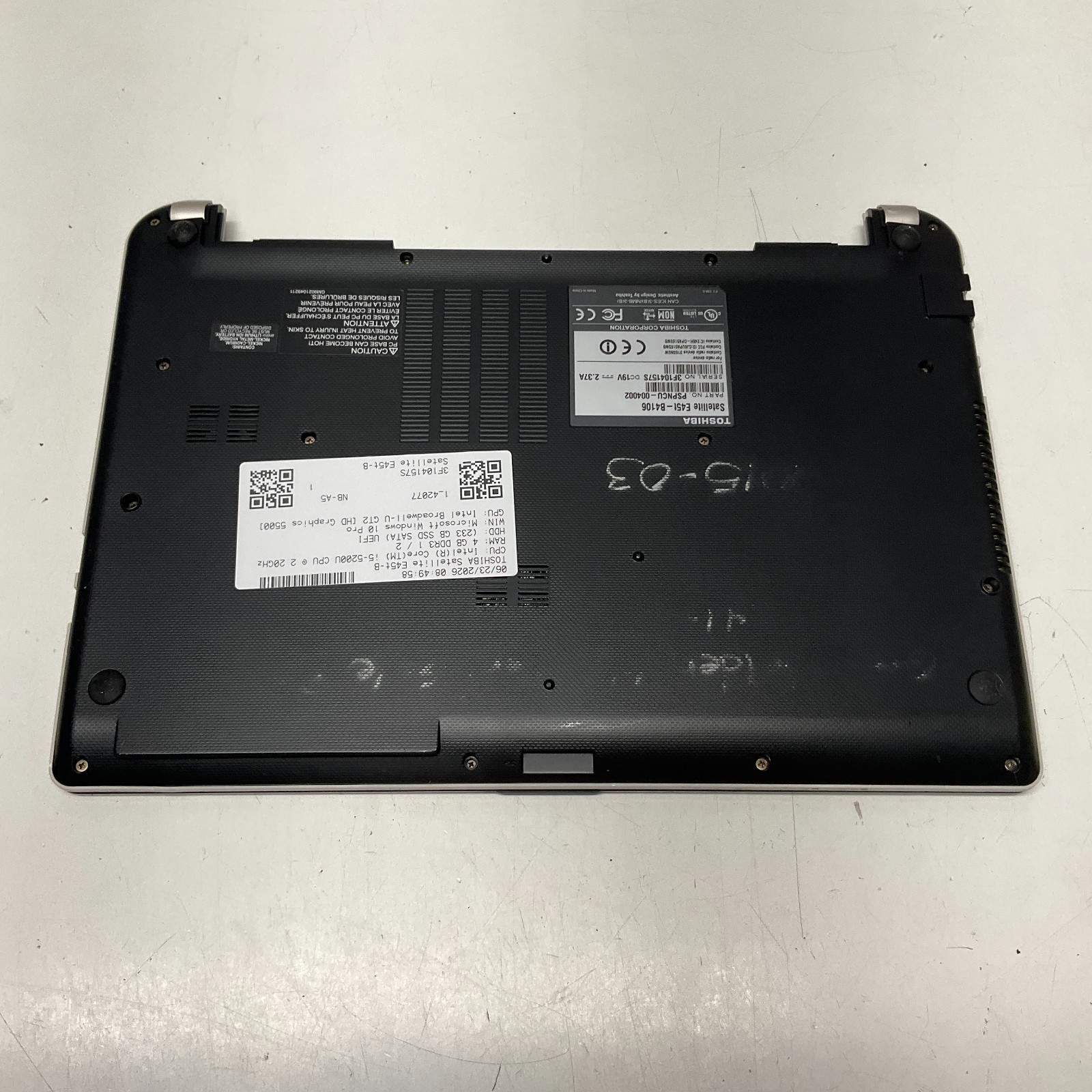 Toshiba Satellite E45t-B i5-5200U 2.20 Ghz 4GB 250GB SSD Win 10 Laptop NO BATT