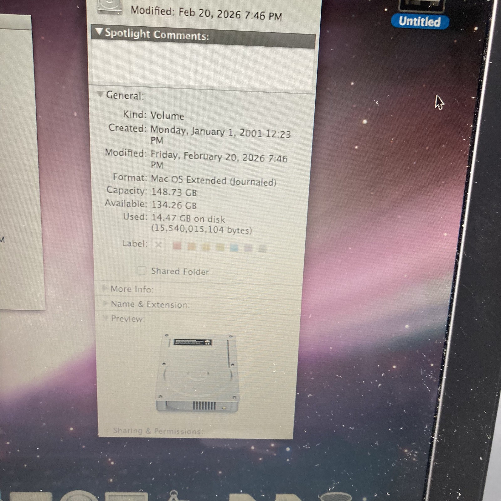 Apple MacBook A1181 13″ Intel Core 2 Duo 2GHz 2GB RAM 160GB HDD Dim Backlight