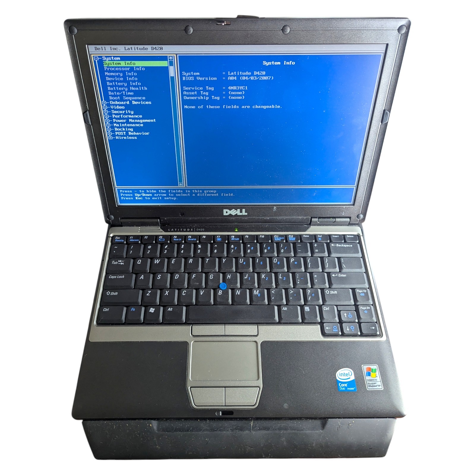 Dell Latitude D420 Intel Core Duo 1.20GHz 1GB RAM No HDD **Turns On