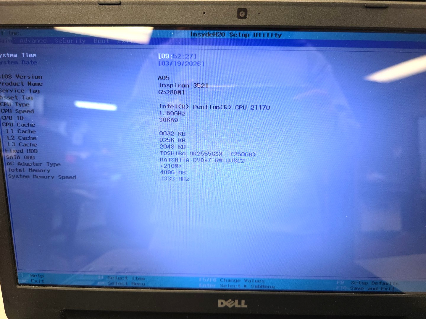Dell Inspiron 3521| Intel Pentium 2117U| 4GB RAM| 250GB HDD| Ubuntu| No Battery