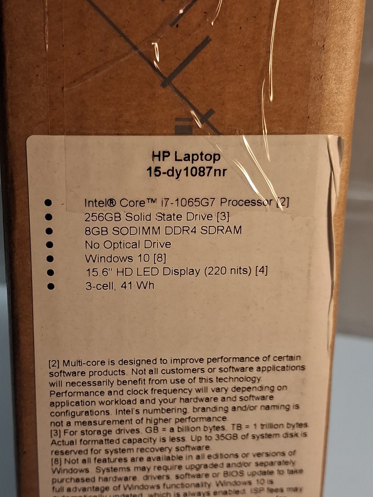 HP Laptop 15-dy1087nr 15.6″ Intel Core i7-1065G7 1.3 GHz 8GB RAM 256GB SSD – NEW