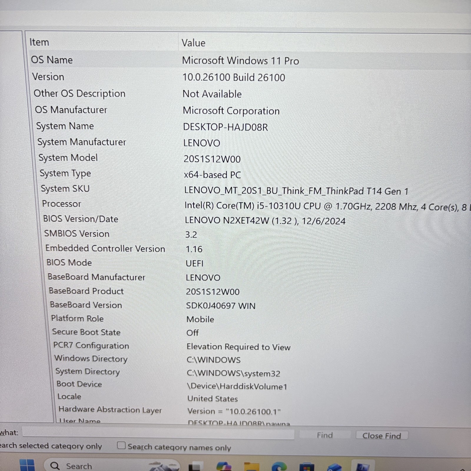 Lenovo ThinkPad T14 Gen1 Win11 Core i5-10310U 1.7GHz 16GB RAM 512GB SSD 14″