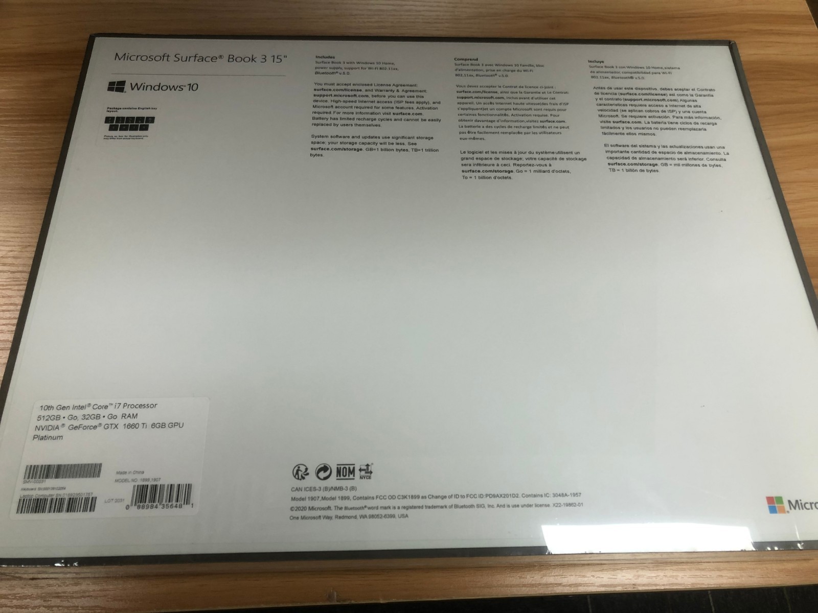 New Sealed Microsoft Surface Book 3 15″ 512GB I7 32GB RAM GTX 1660 TI