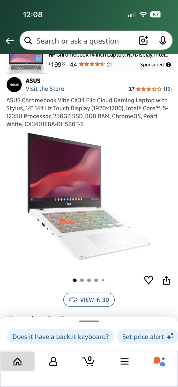 ASUS Chromebook Vibe CX34 Flip 14″ Touch 8gb/256gb, CX3401FBA-DH586T-S