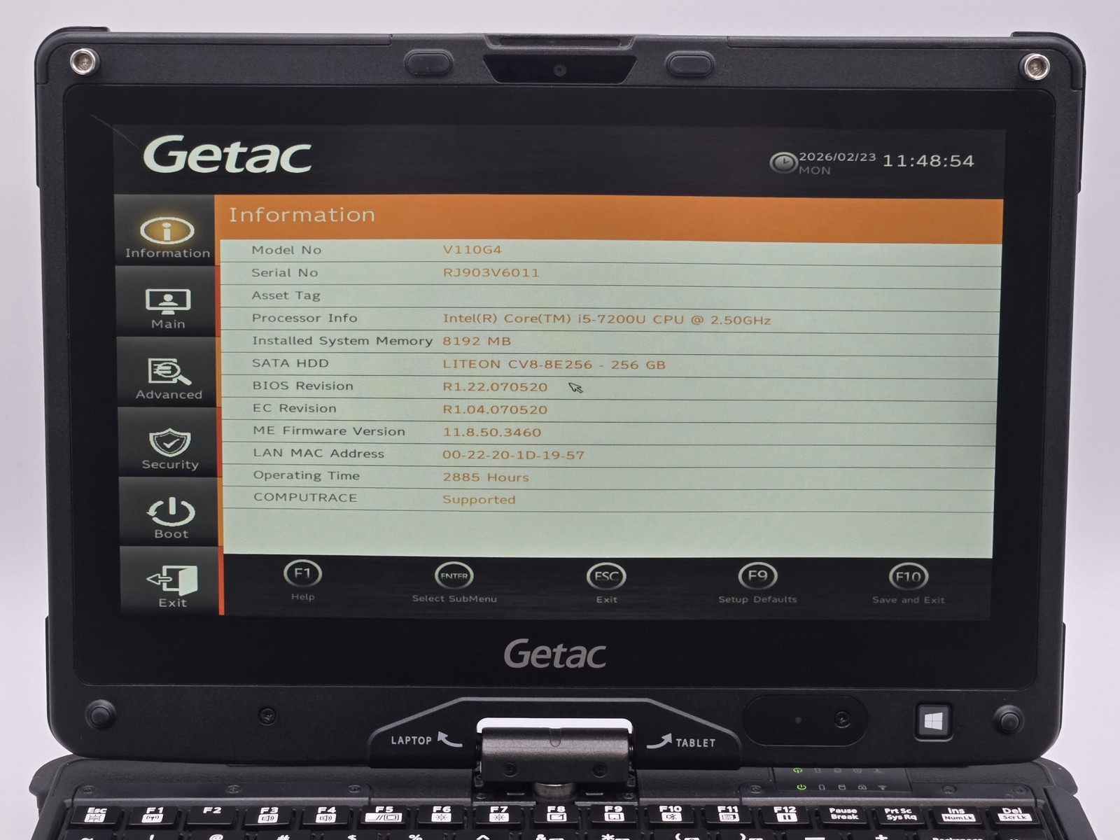 Getac V110G4 2-in-1 11″ HD Touch I5-7200U 256GB SSD 8GB Webcam W10P *READ*