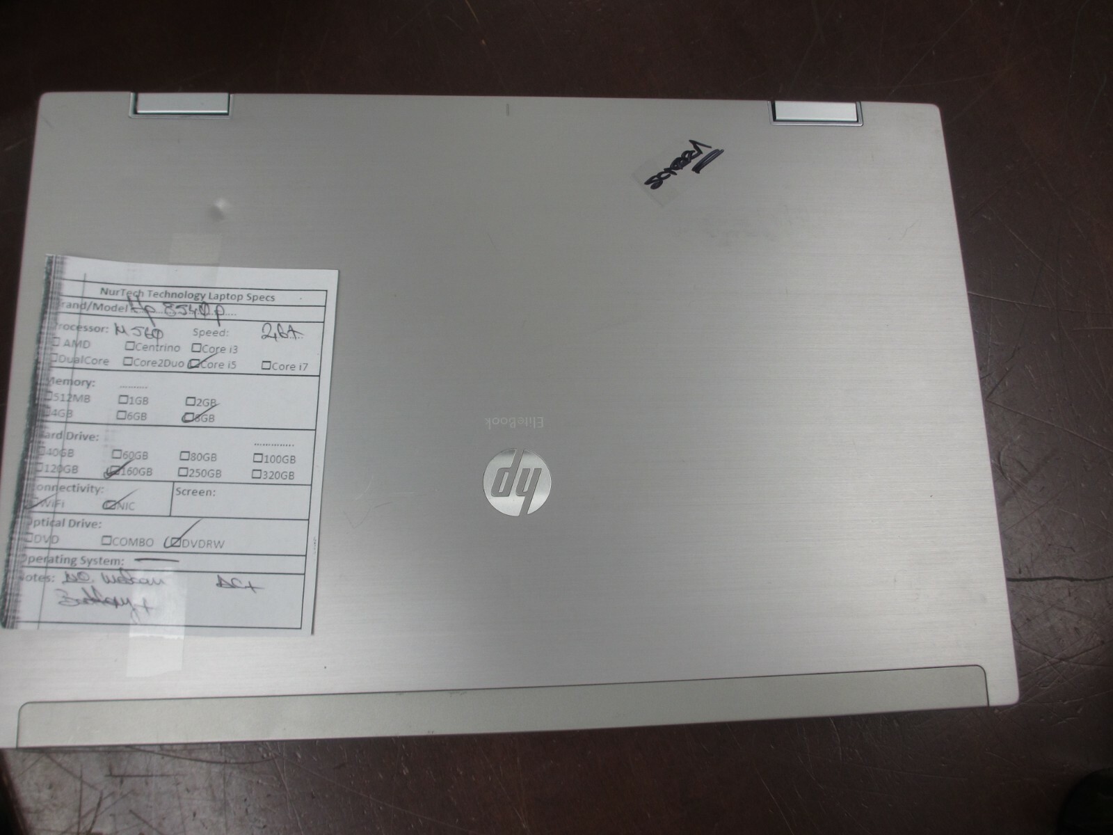 HP ELITEBOOK 8540P i5 M560 2.67GHz 8GB 160GB Laptop w/ AC[NO WEBCAM/OS]*Screen