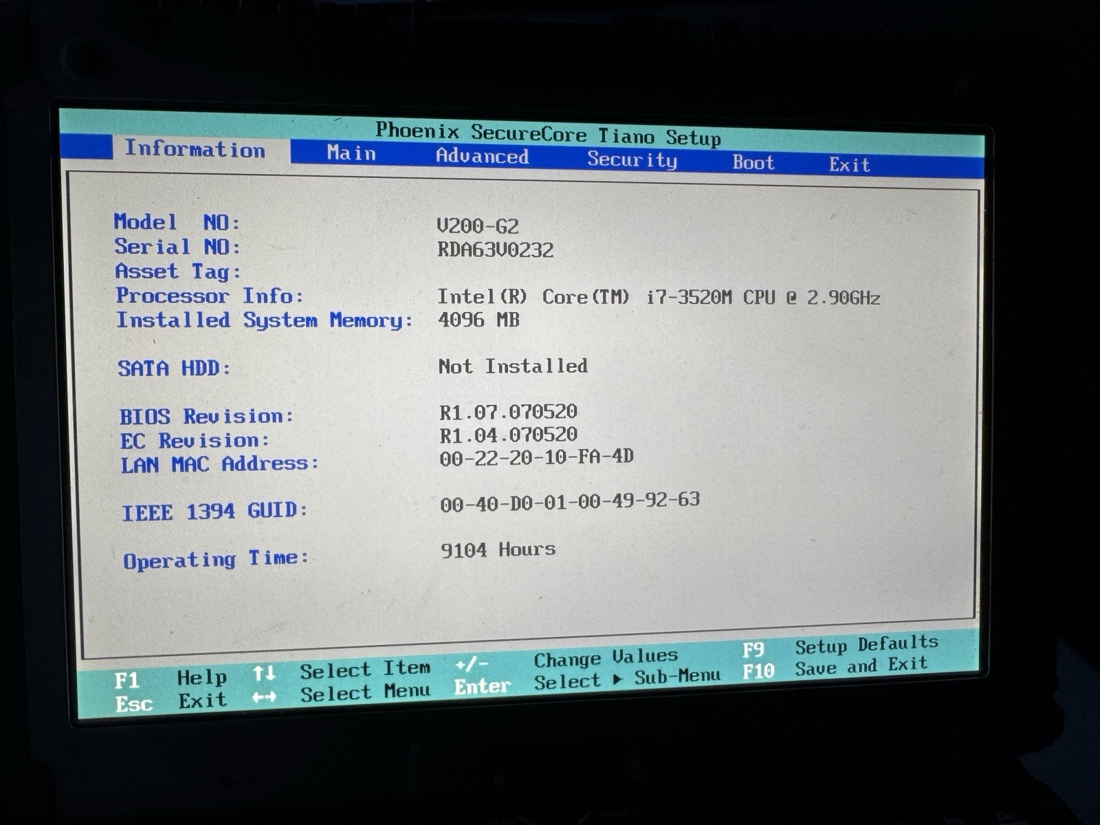 95-99% Life left Getac V200-G2 Laptop i7-3520M 4GB RAM WIFI Touchscreen Wwan