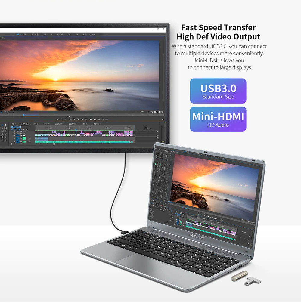 8GB RAM 256GB SSD Intel Gemini Lake N4120 1920x1080Dual-band Wi-Fi 14.1″ Laptop