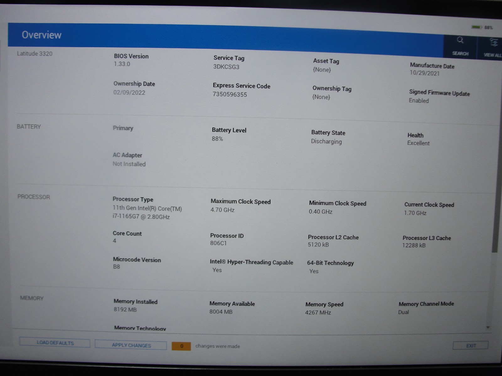 Dell Latitude 3320 13.3″FHD i7-1165G7 8GB RAM 2.8GHz 256GB SSD Intel Iris Xe