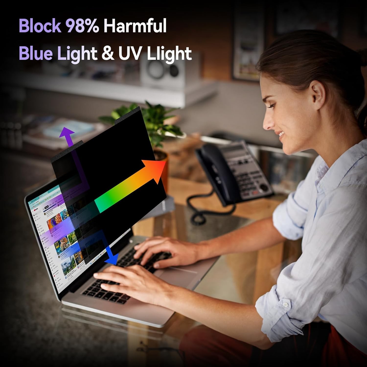 Magnetic Laptop Privacy Screen 14 Inch Anti Glare Protector for Computer Monitor