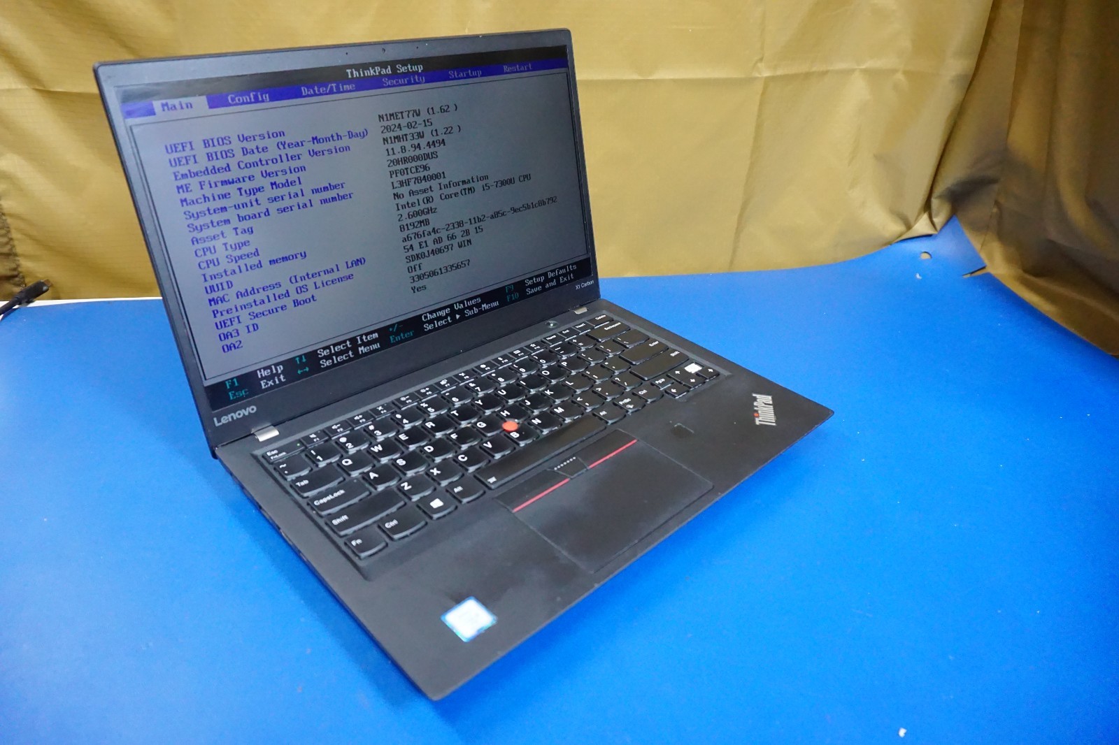 Lenovo ThinkPad X1 Carbon 5th Intel i5-7300U 8GB RAM NO SSD/OS