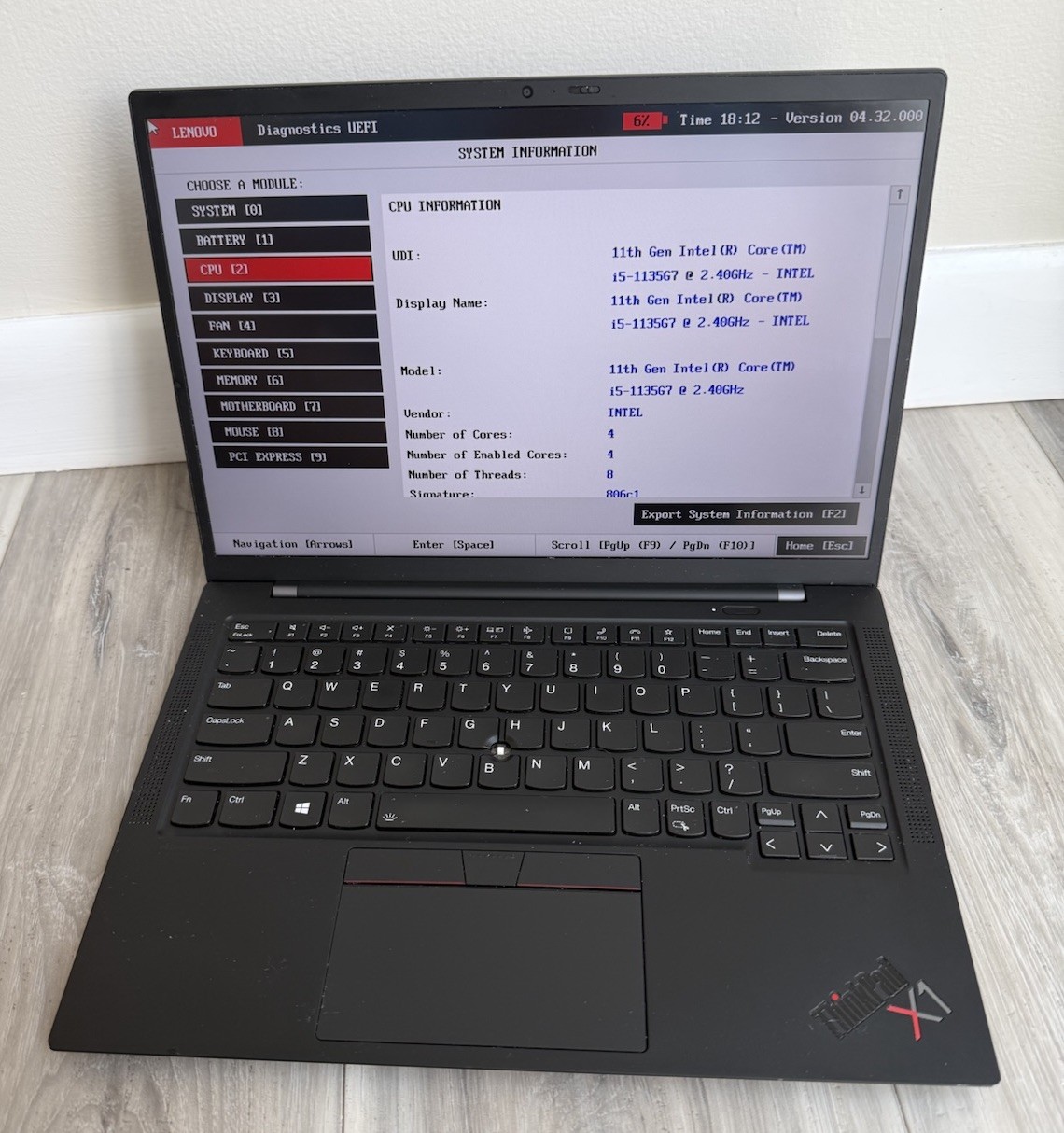 Lenovo ThinkPad X1 Carbon Gen 9 Intel i5-1135G7 16GB RAM NO SSD / OS MISSING DOT