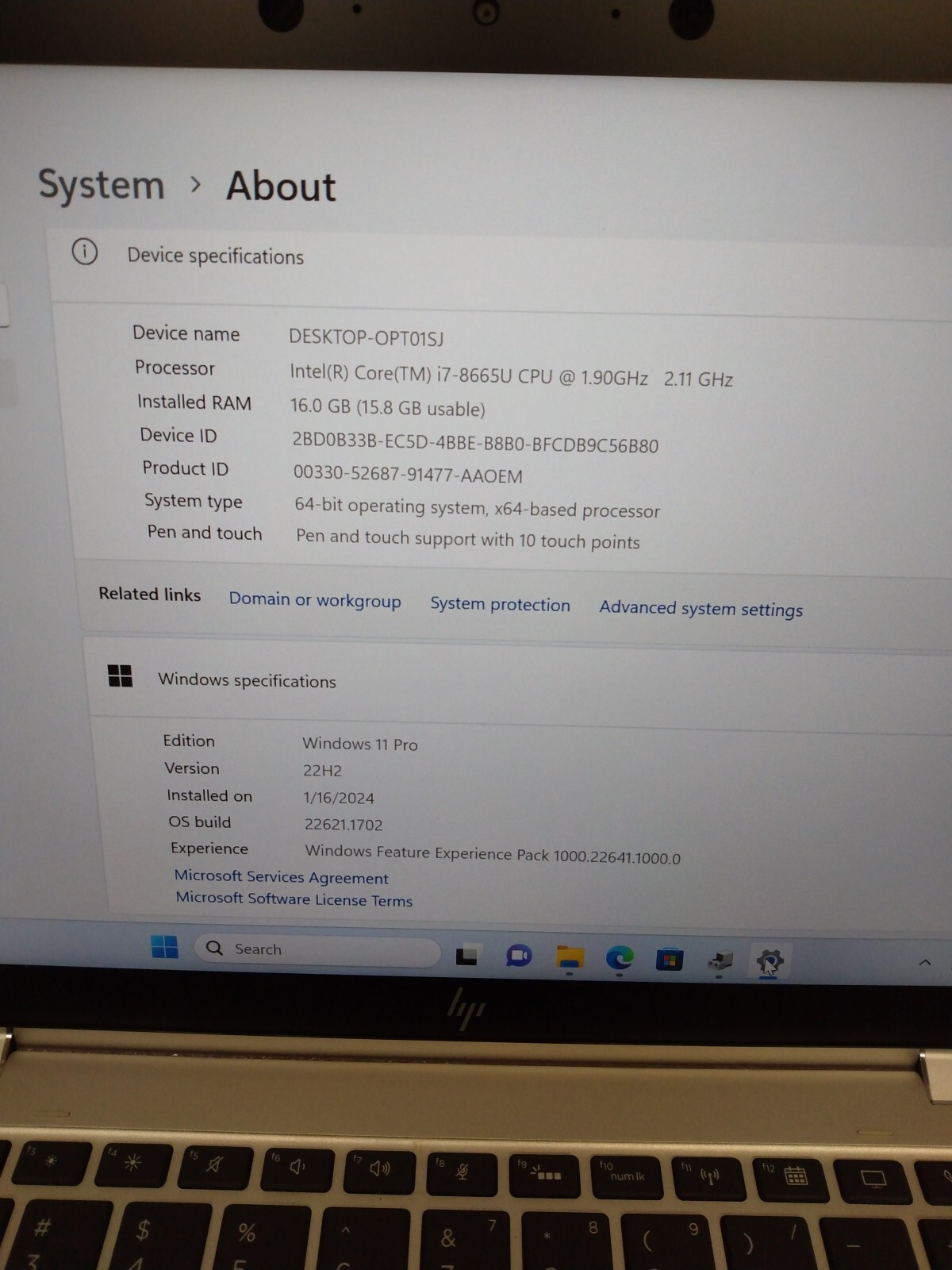HP EliteBook x360 1030 G4 13.3″ TOUCH Intel i7-8665U 1.9GHz 16GB 256GB SSD Win11