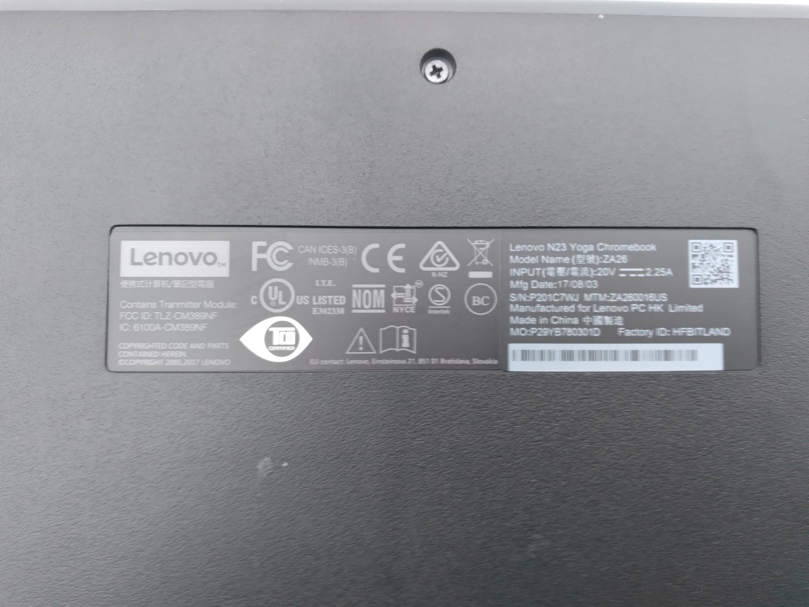 Lenovo N23 Yoga 2-in-1 11.6″ Chromebook PC – MT8173c Processor 4GB Ram 32GB SSD