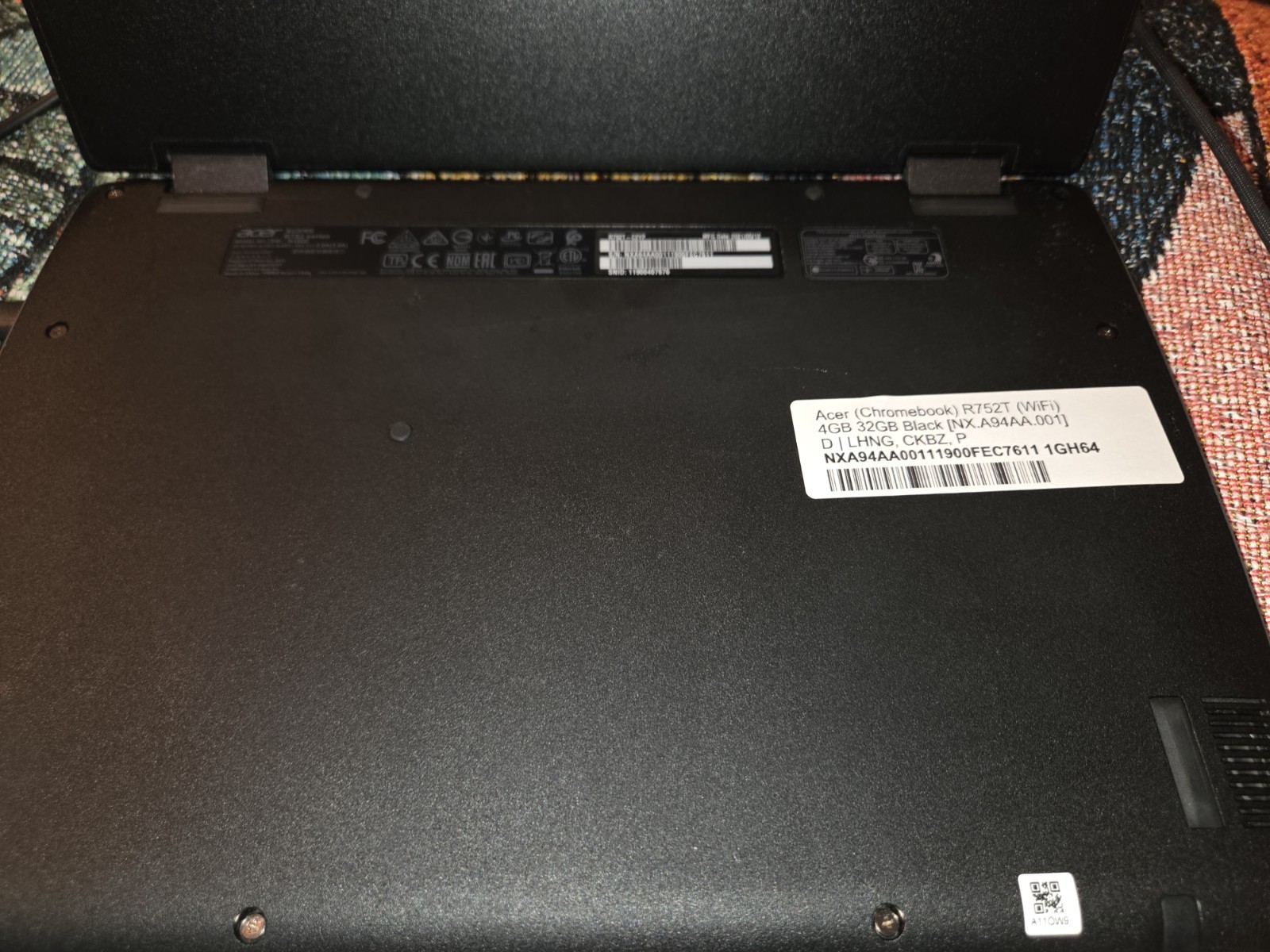 Acer Chromebook R752T 12.5″ 2-in-1 Touch Intel Celeron 4GB 32GB eMMC Black