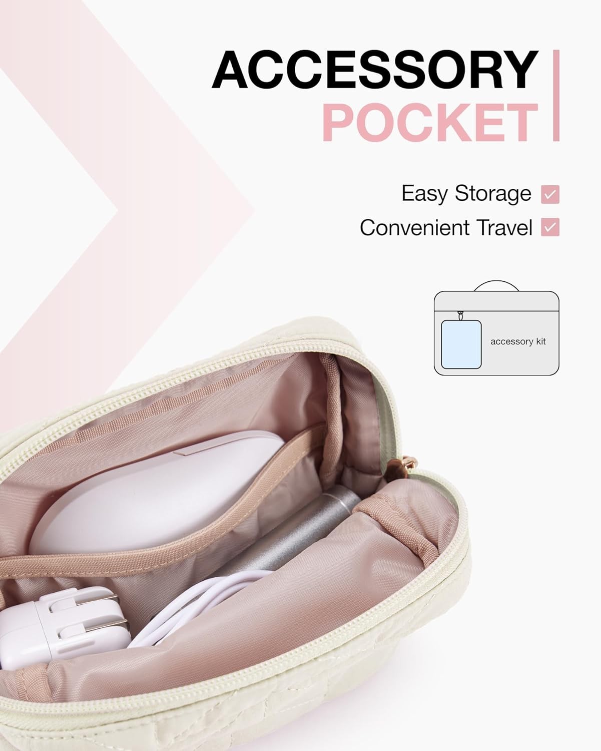 Puffy Padded Laptop Bag Sleeve for Women, Portable MacBook Air/Pro Case, Beige