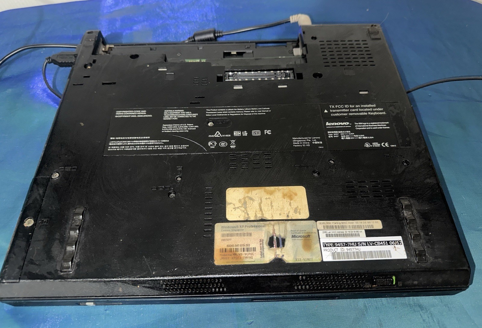 IBM ThinkPad Lenovo Type 9457 WinXP Laptop 1.83GHz 1GB RAM w/Charger Never Used!