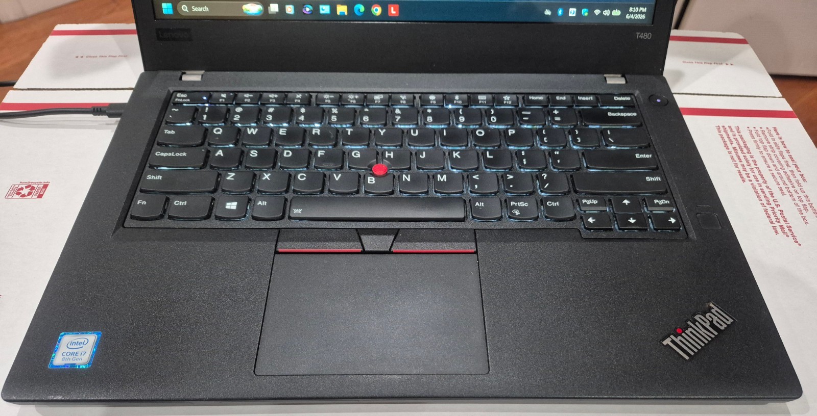 LENOVO THINKPAD T480 i7-8650U TOUCH 16GB RAM 512GB SSD WIN 11 + OFFICE PRO 2024
