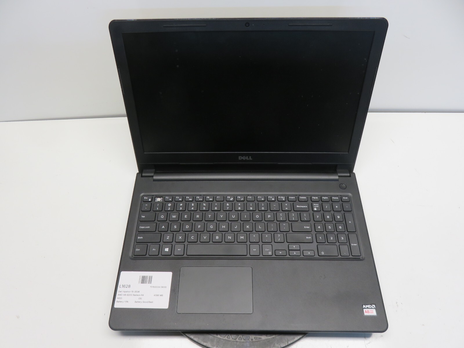 Dell Inspiron 3536 Laptop AMD A6-9200 R4 4GB Ram No HDD or Battery