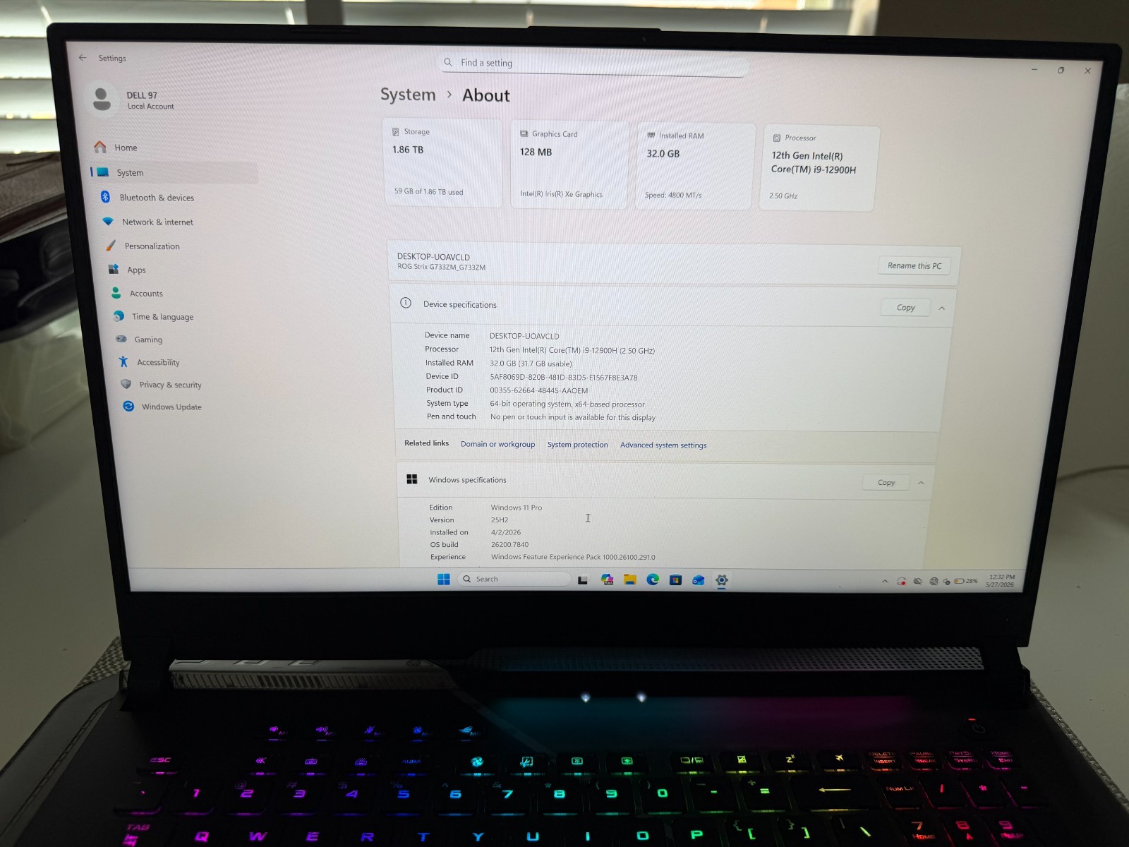 MSI GE76 RAIDER GAMING LAPTOP, 64GB RAM, 5T M.2, WINDOWS 11