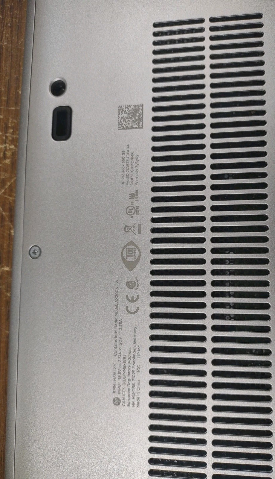 HP ProBook 650 G5 15.6″ W/ Intel i5-8365U @ 1.6GHz, 8GB, 256GB.