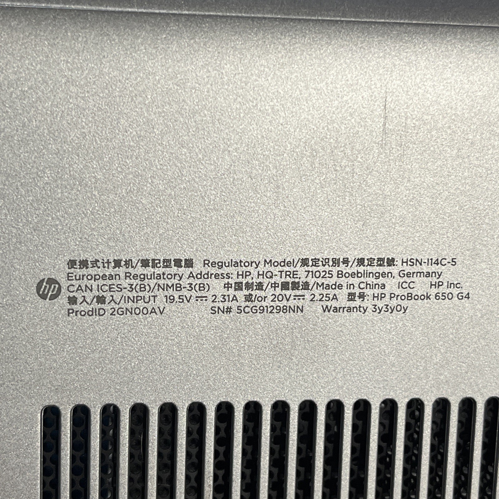 HP PROBOOK 650 G4 INTEL CORE I5-7200U 2.50GHZ 16GB RAM NO HD