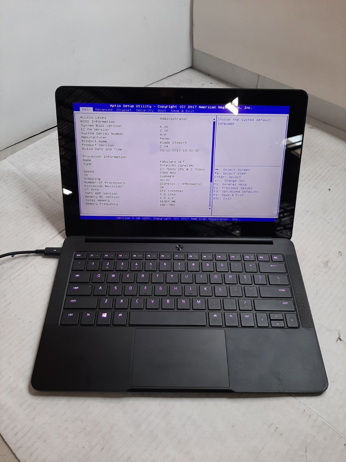 Razer Blade Stealth 13″ i7-7500U 2.7GHz 16GB RAM NO OS/SSD/BATTERY *READ* #97
