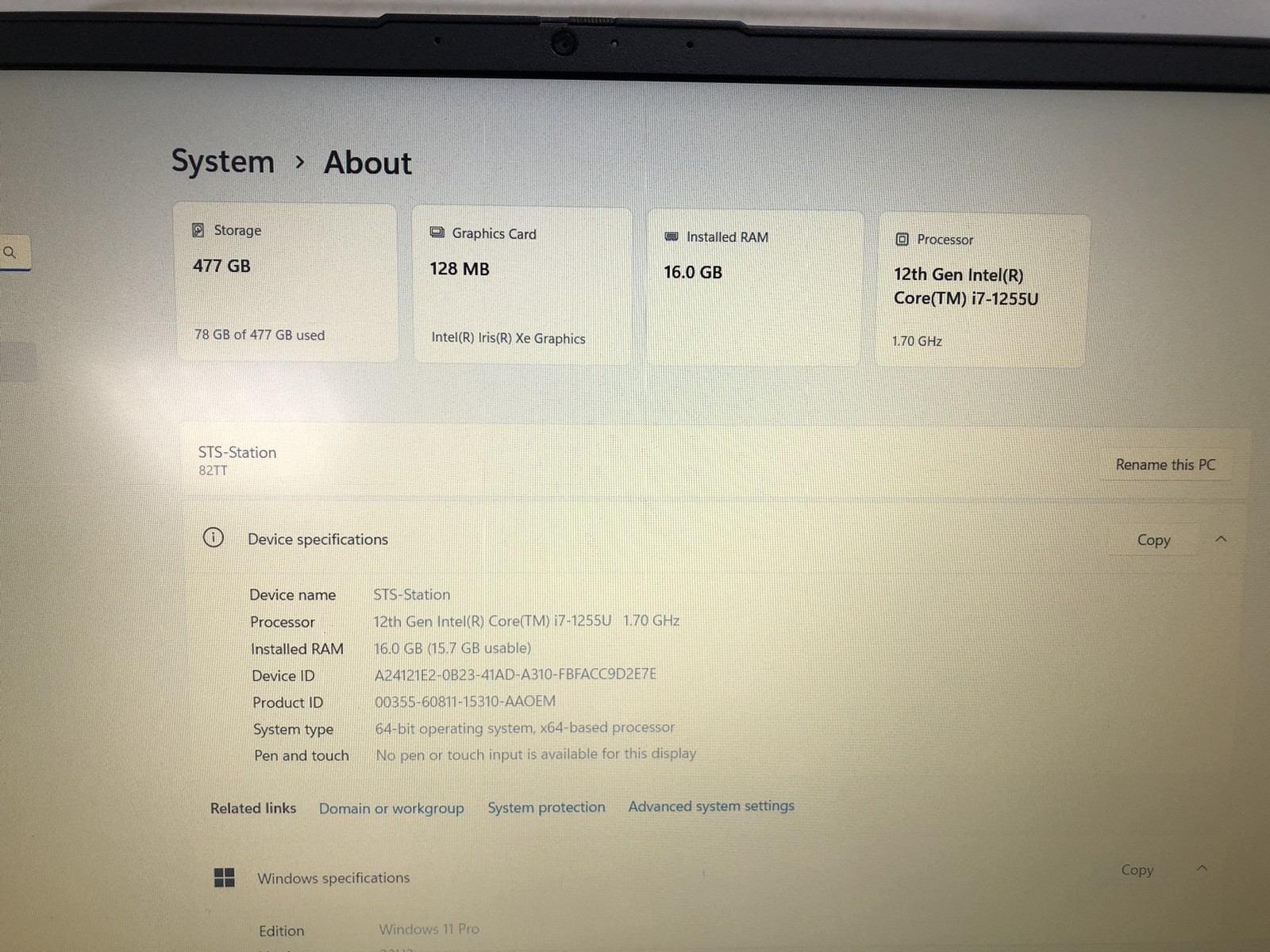 Lenovo V15 G3 i7 12th Gen 16GB RAM 512GB SSD 15.6″ FHD Laptop