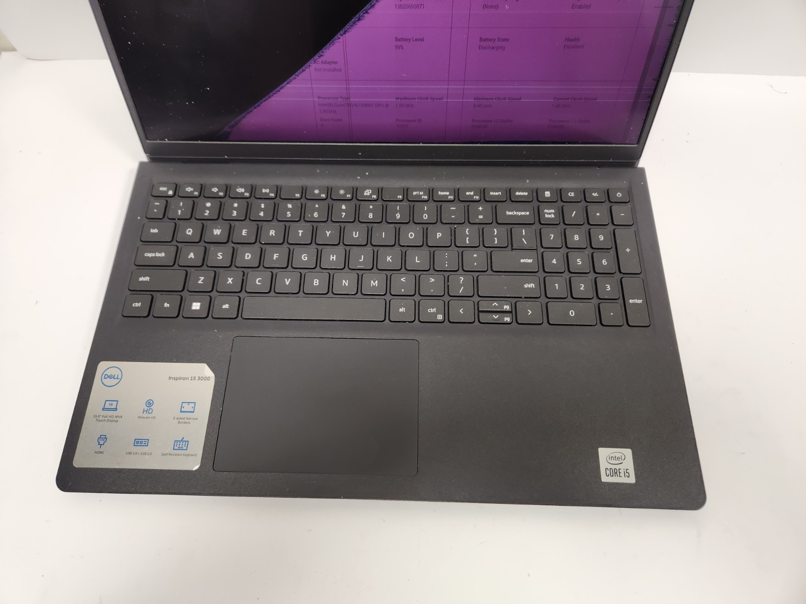DELL INSPIRON 15 3511 Core i5-1035G1, 4GB RAM Laptop for Repair #0473