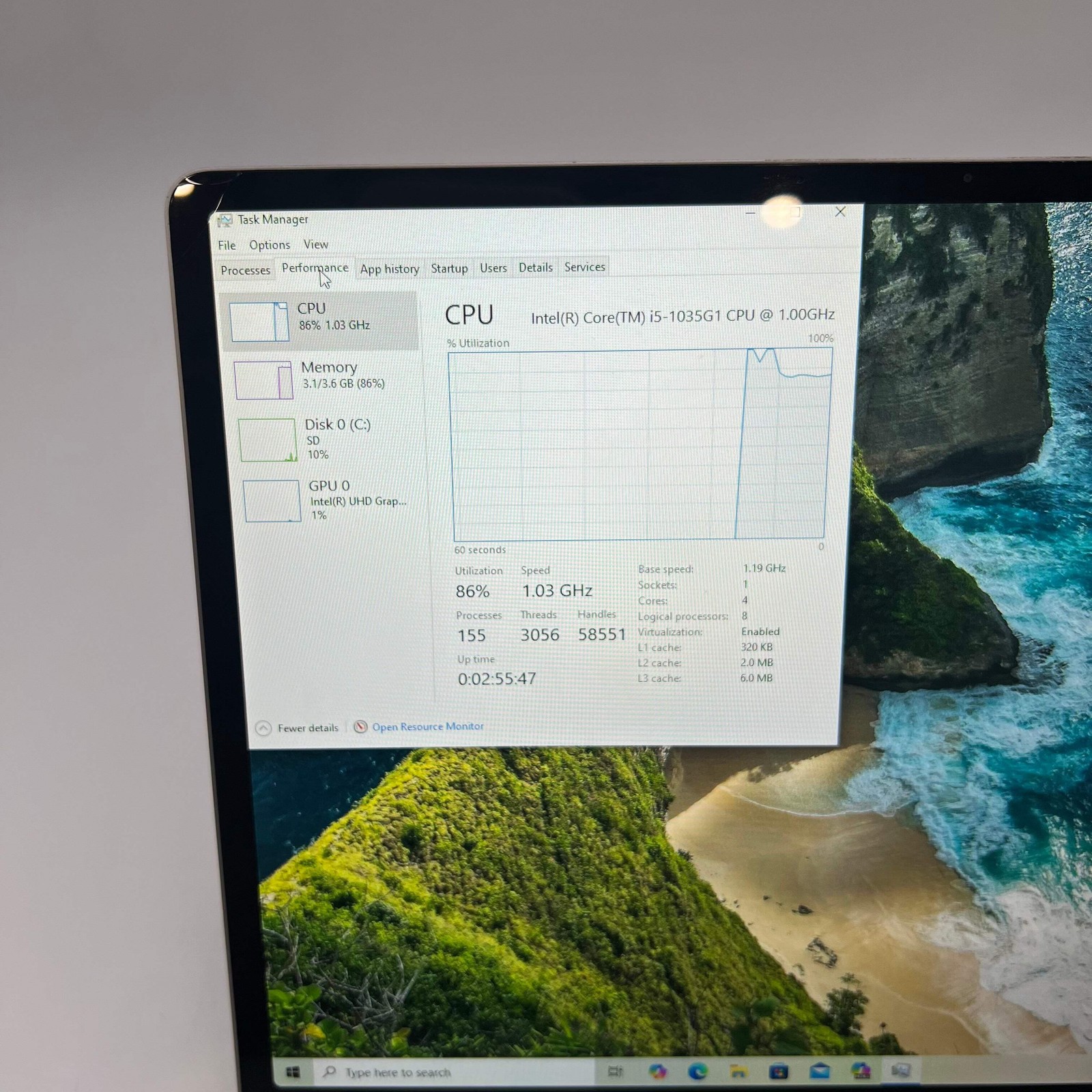 Microsoft Surface Laptop Go 1943 2020 12-inch Core i5 4GB RAM 64GB Silver