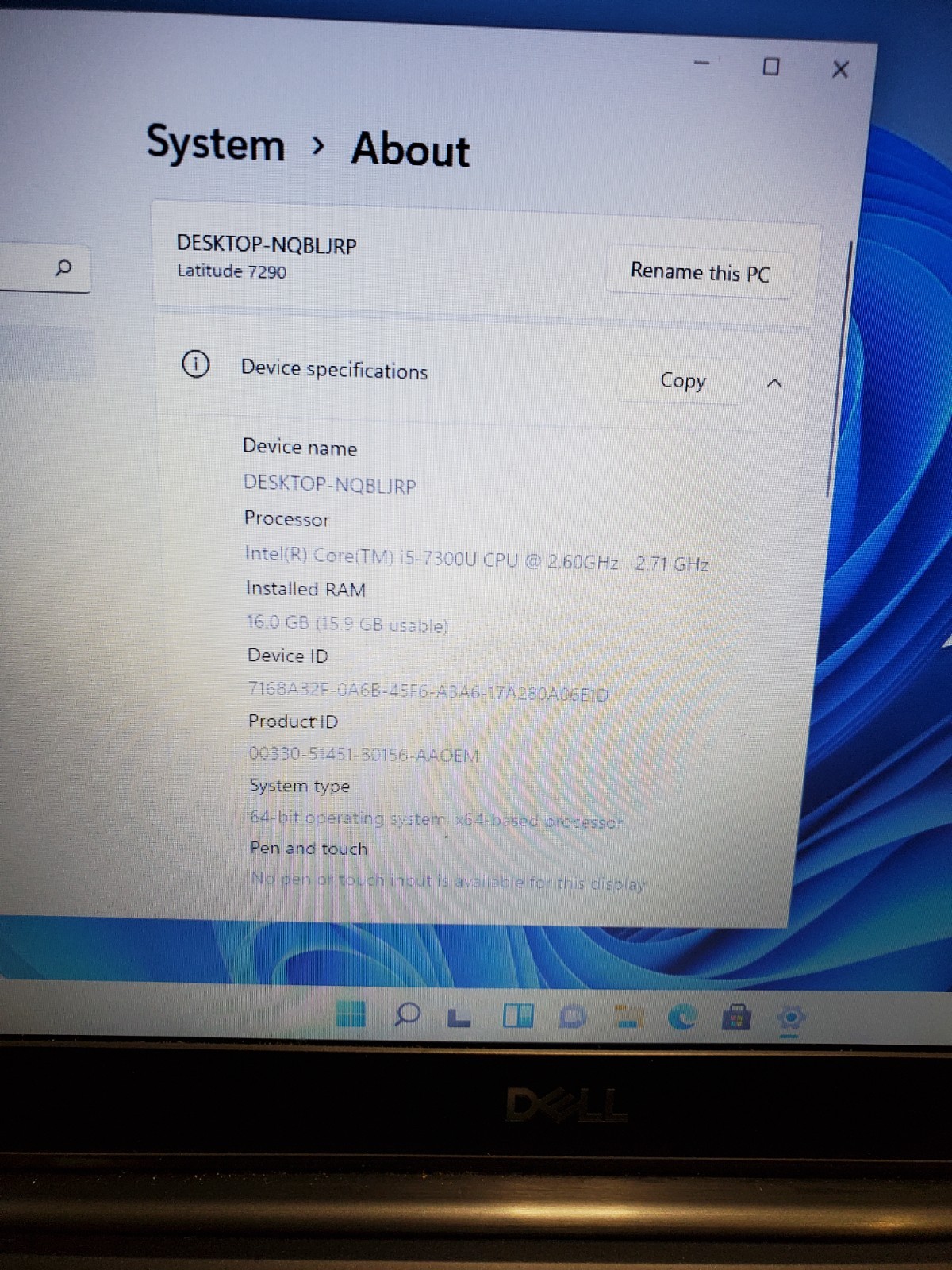 Dell Latitude 7290 12.5” i5-7300U 2.6GHz 16GB RAM 256GB SSD Win11 READ! #69